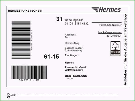 hermes versandaufkleber im shop|Hermes paketverhandlung.